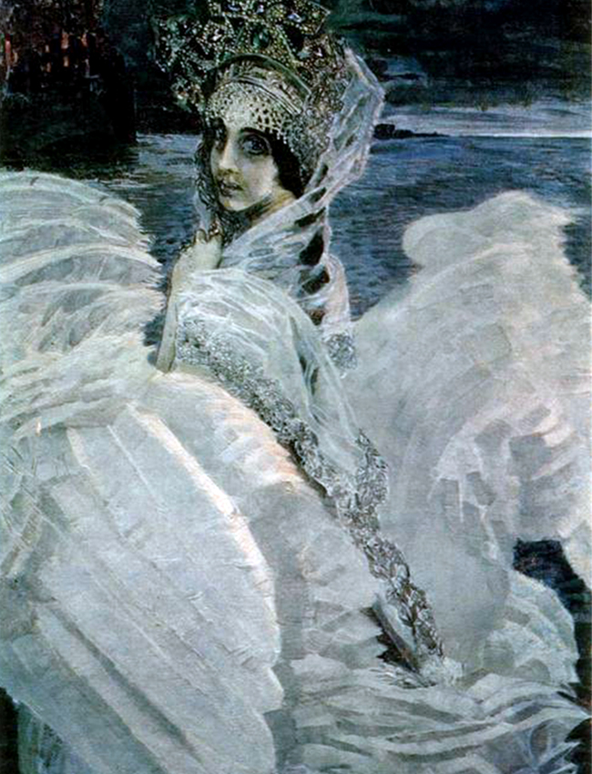 　第3幕は1903〜1906年の期間だ。これらの期間中、ヴルーベリは精神病と病と闘い、身体的にも知的にも能力が低下した。終幕は1910年に死去するまでの晩年となる数年間だ。/ 白鳥の王女、 1900年。