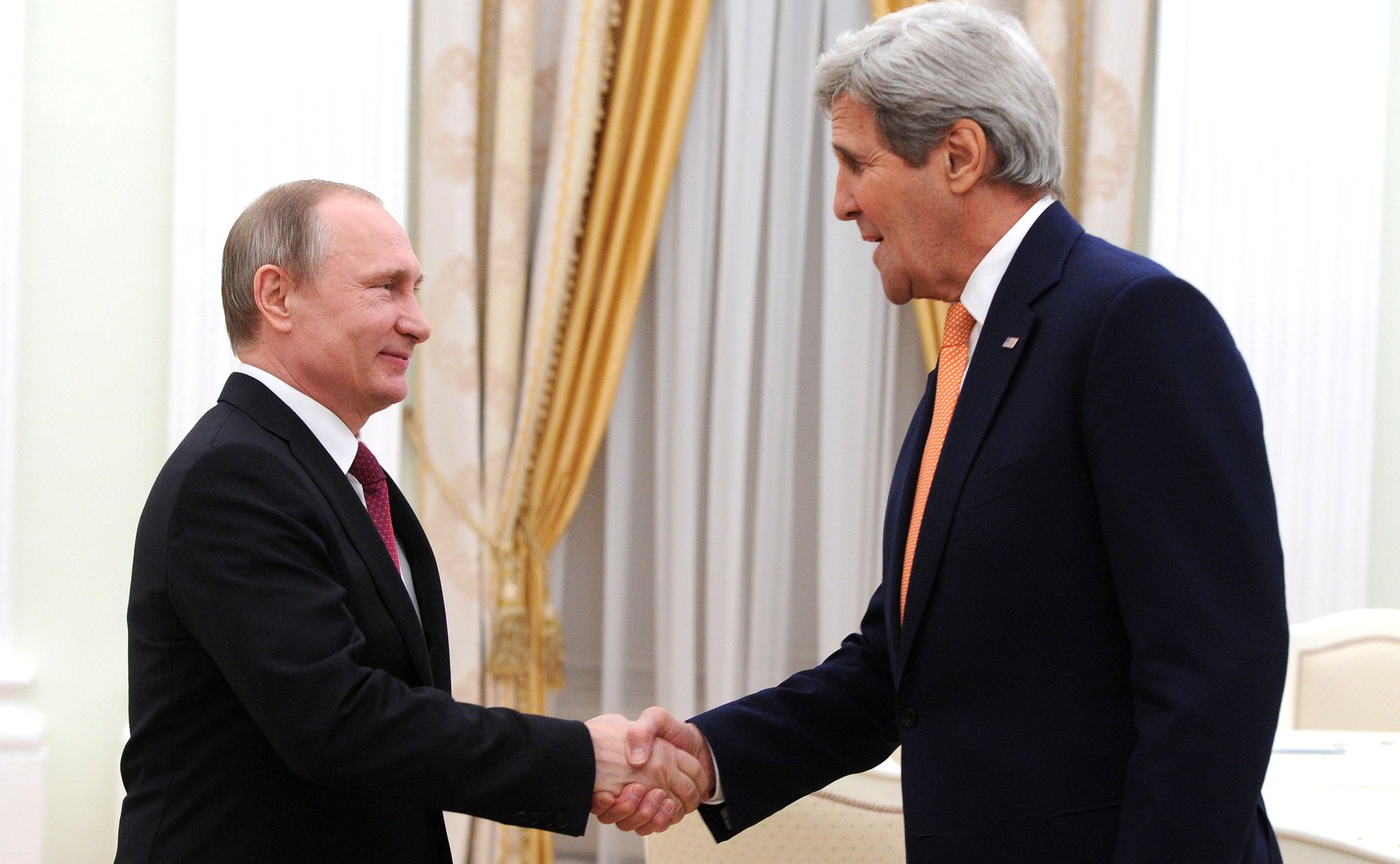 Russian President Vladimir Putin and U.S. Secretary of State John Kerry, March 24, 2016.