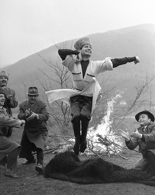 The traditional Caucasian dance Lezginka performed by Makhmud Esambaev, one of the region’s most celebrated dancers, 1971.
