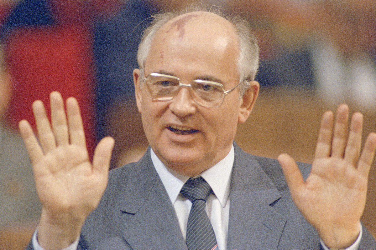　ソ連最後の指導者、ミハイル・ゴルバチョフ、1990年。