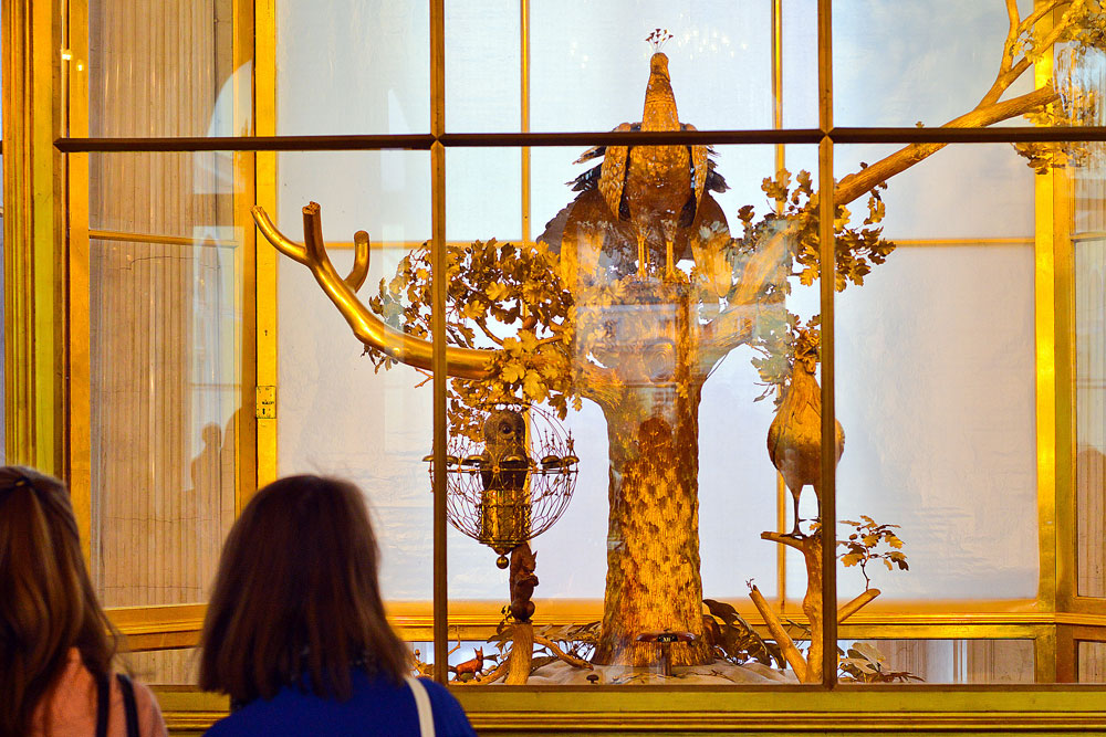 L’orologio del Pavone nel Museo Ermitage di San Pietroburgo. 