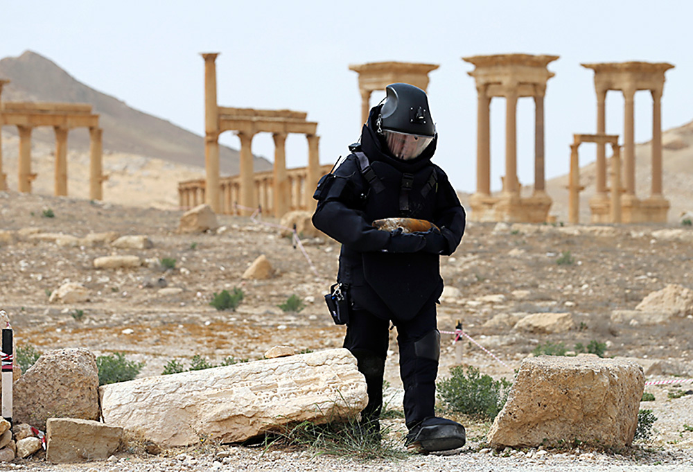 Russian sappers continue demining the ancient Syrian city of Palmyra.