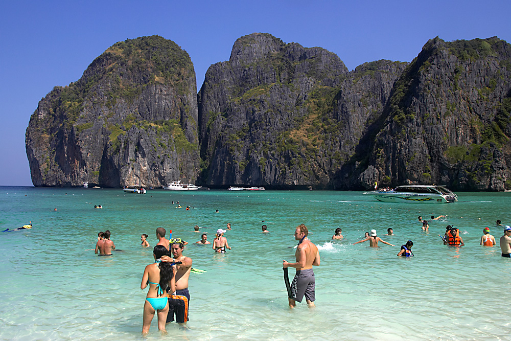 Tourists in Thailand. 