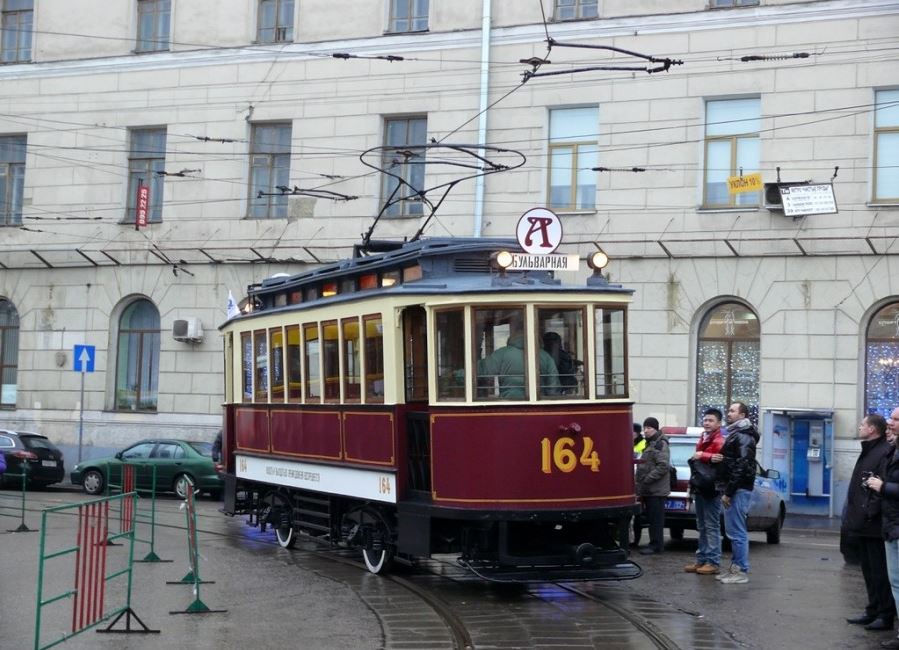 Tram "A" takes part in the vintage tram parade in Moscow every spring.