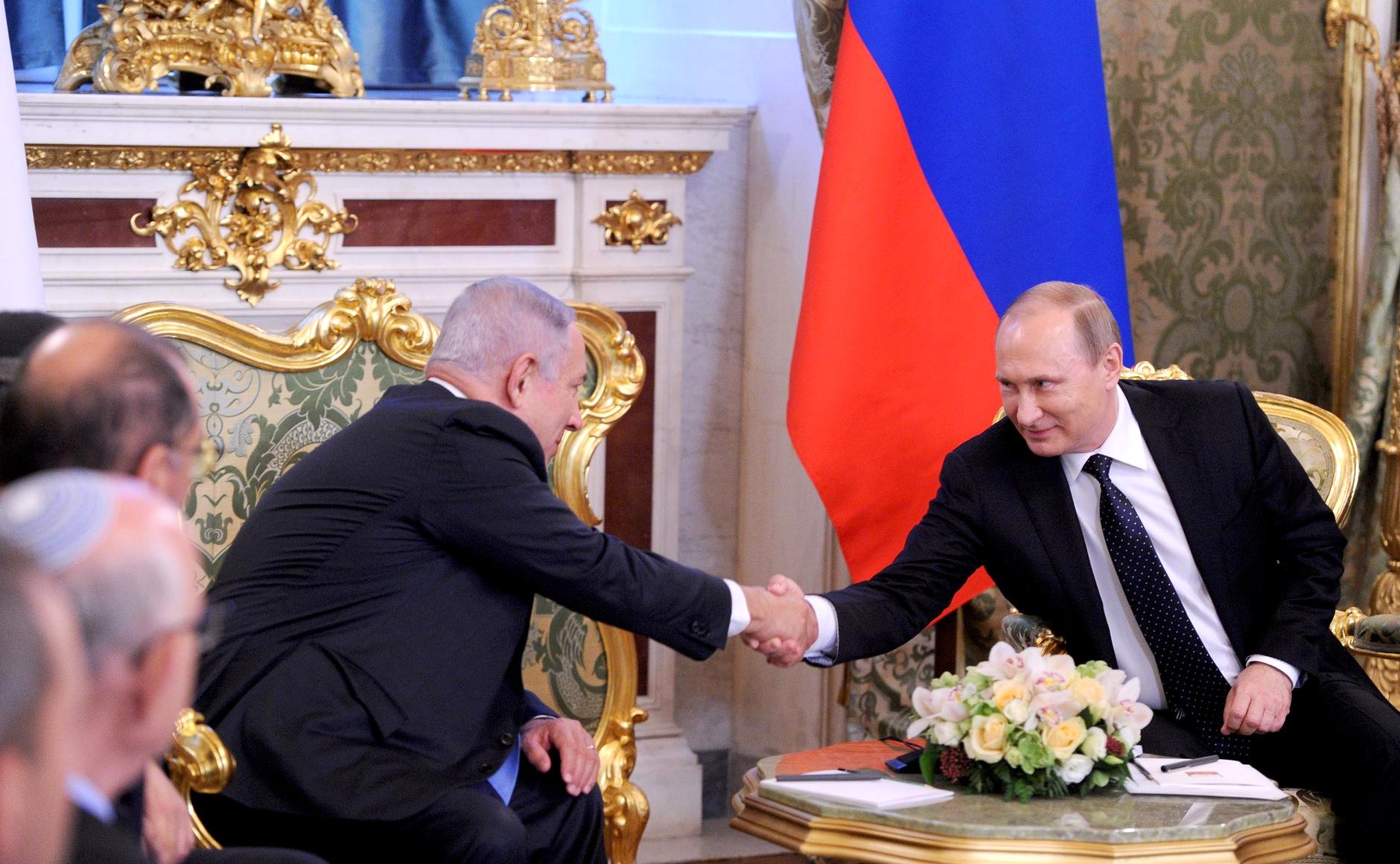 Russian President Vladimir Putin meets with Israeli Prime Minister Benjamin Netanyahu at the Kremlin on June 7.