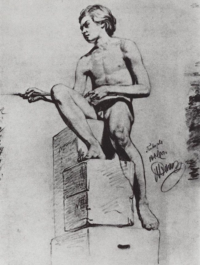 Ilya Repin, Modello seduto, 1866
