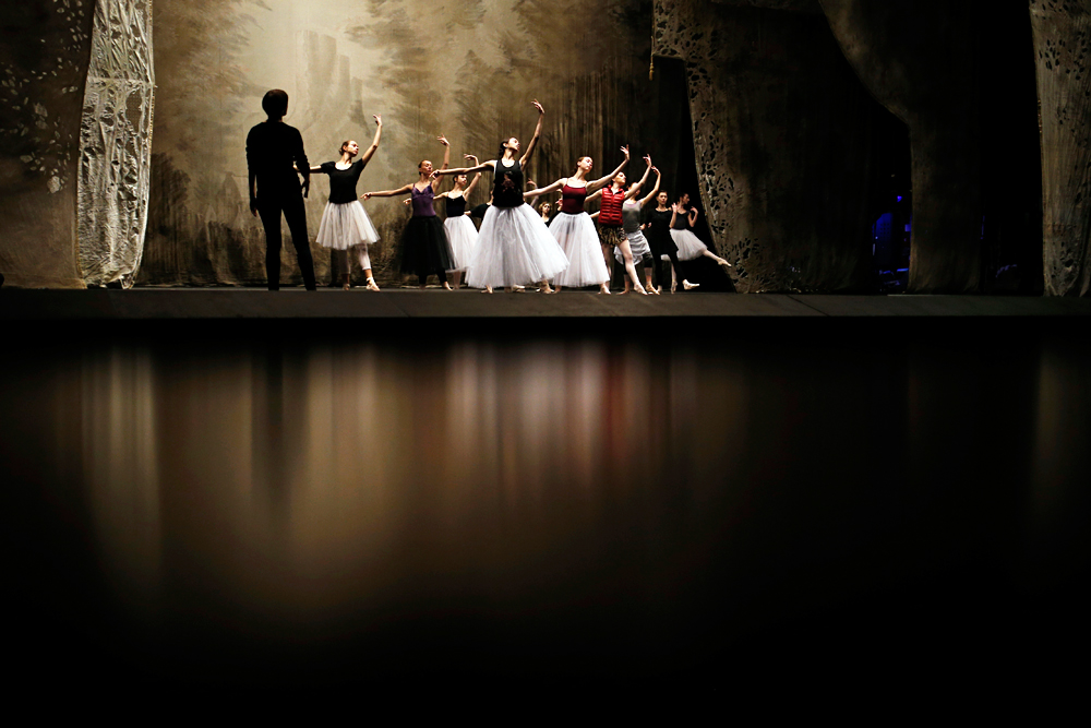 Bolshoi dancers hold a rehearsal of the ballet Giselle in the Bolshoi Theater in Moscow, Russia.