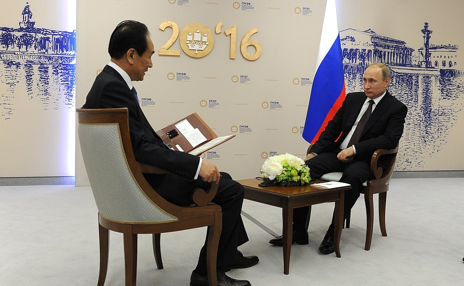 Vladimir Putin gave an interview to General Director of China's Xinhua news agency, Cai Mingzhao.