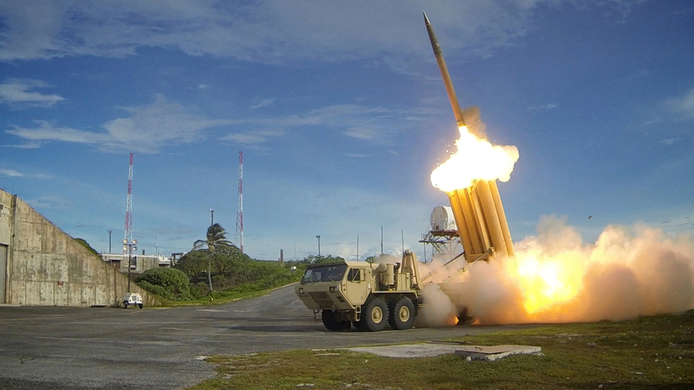 A Terminal High Altitude Area Defense (THAAD) interceptor is launched during a successful intercept test, in this undated handout photo provided by the U.S. Department of Defense, Missile Defense Agency.