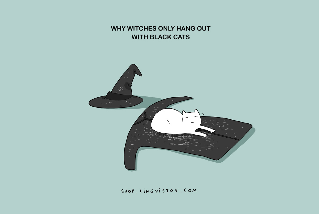 Защо вещиците обичат компанията само на черни котки.