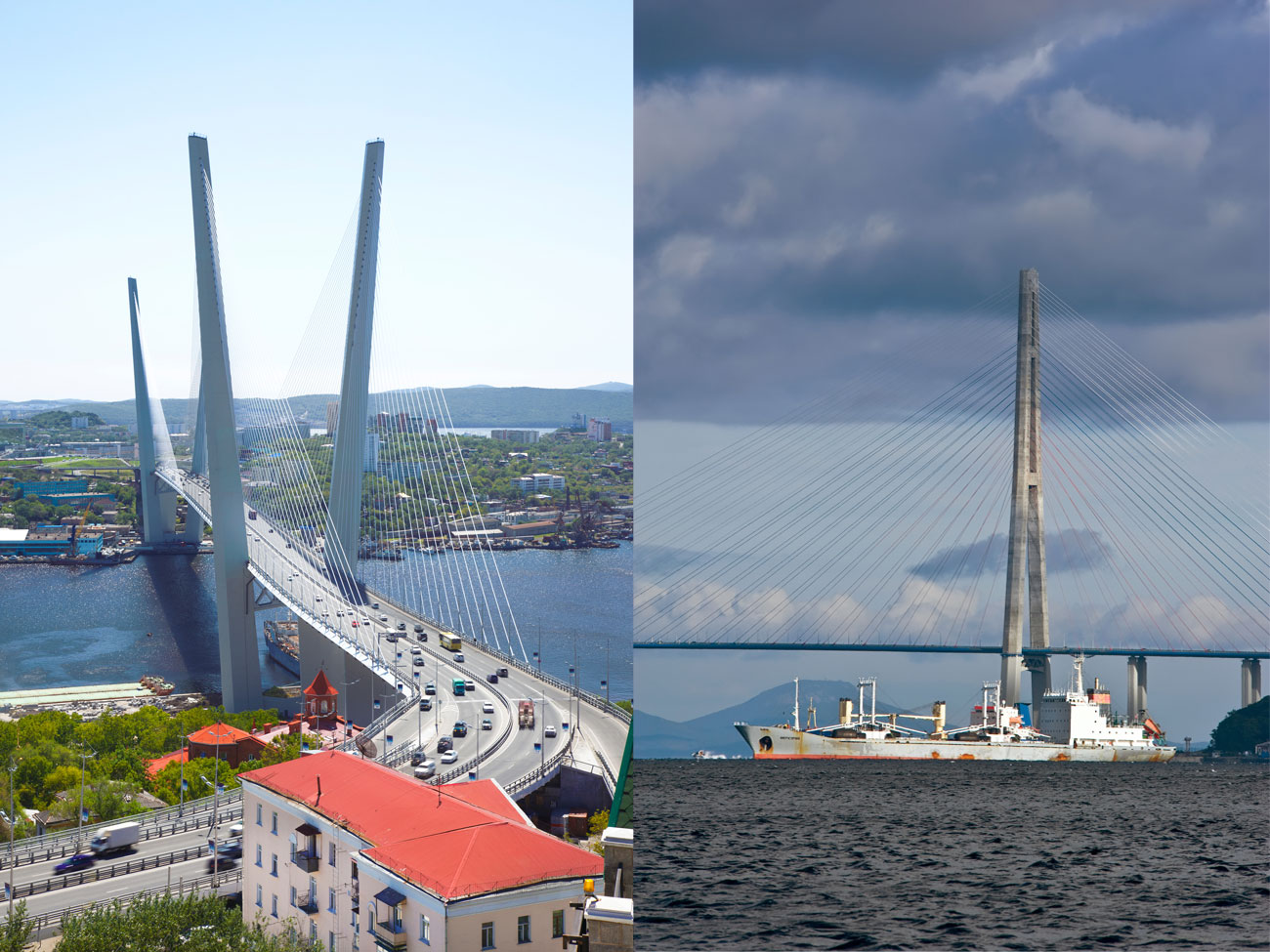 Die beiden endgültigen Gewinner werden nach einer weiteren Online-Befragung im September feststehen. // Wladiwostok – Russlands Vorposten am Pazifik – fasziniert durch viele Inseln und Brücken.