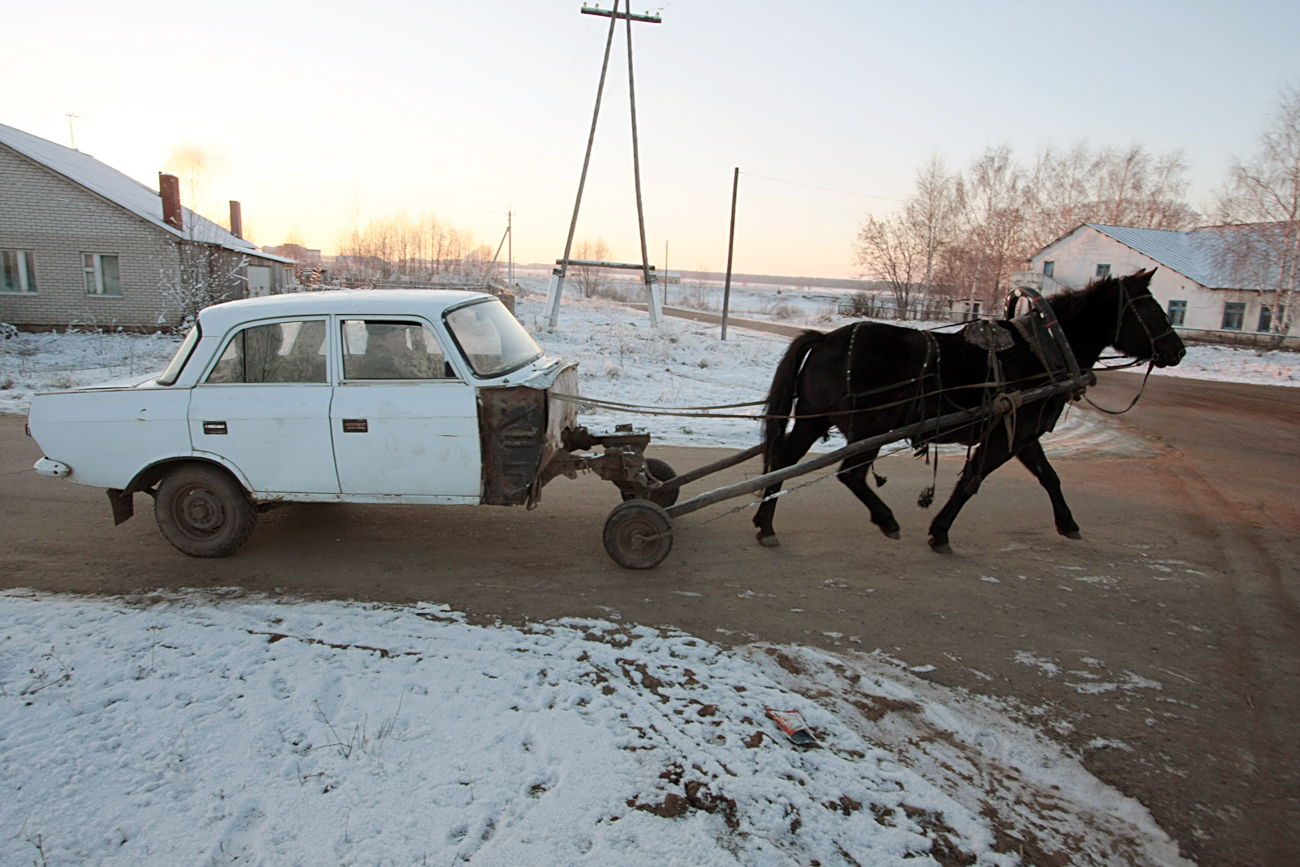 A resident of Tatarstan created a horsemobile.