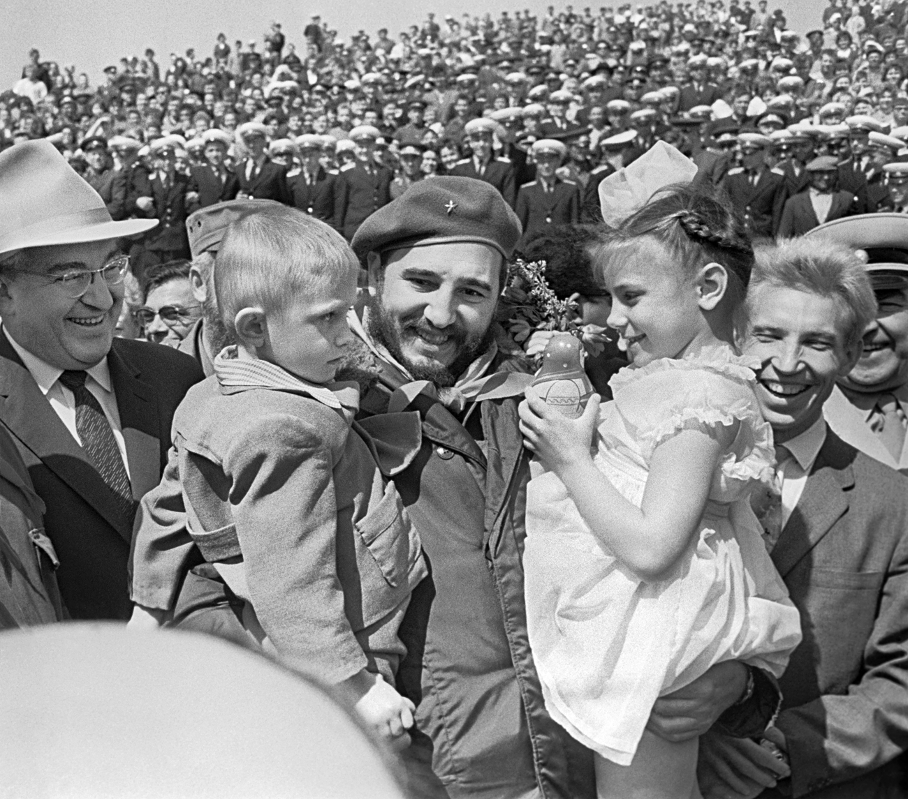 Fidel Castro en Volgogrado en 1962. 