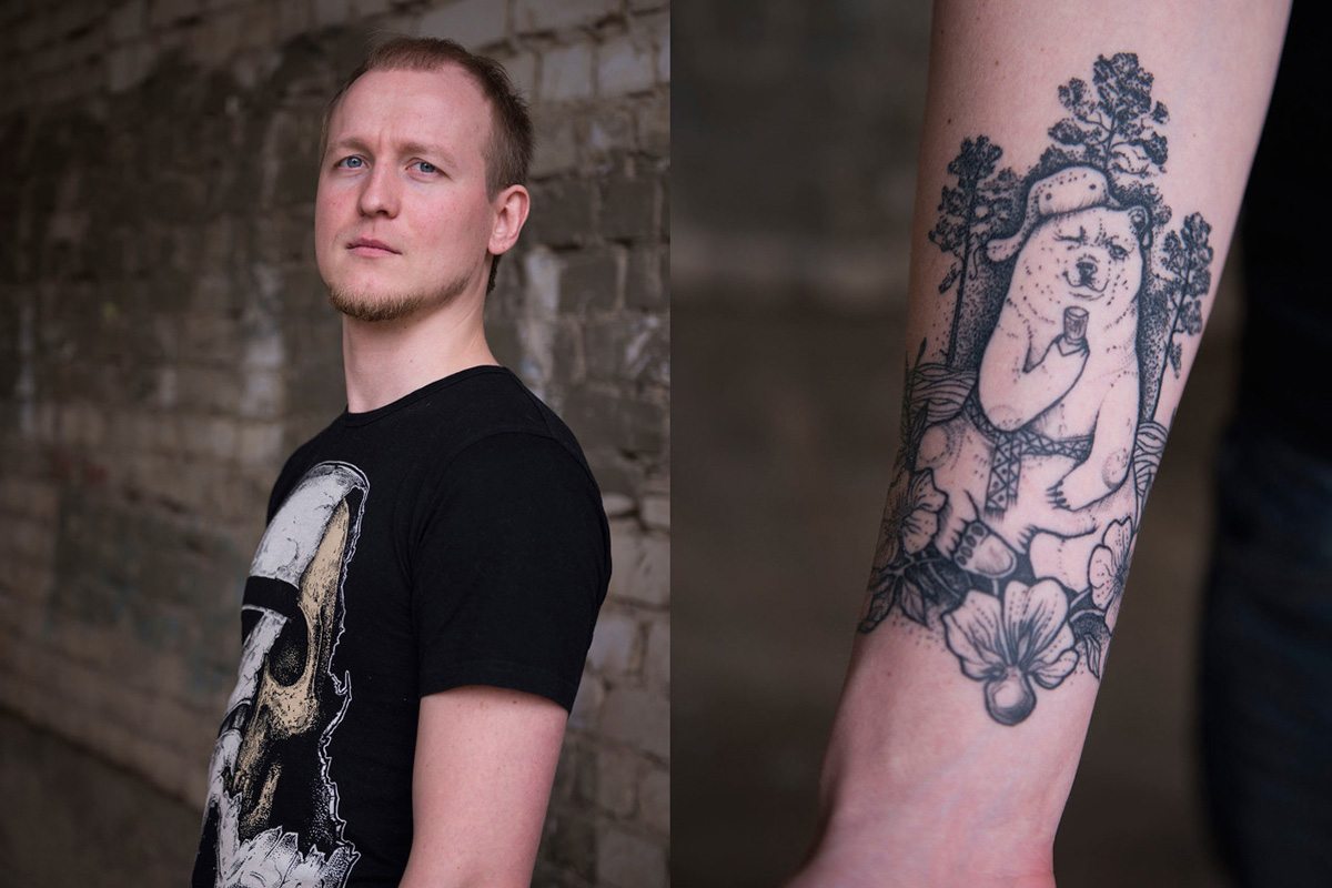 Andrej, 27, dizajner, Samara. Vlasnik tetovaže s medvjedom: 'Moja je supruga smislila skicu za ovu tetovažu. Za mene ona prenosi atmosferu Rusije. Pokazuje Rusiju u svoj svojoj raskoši."