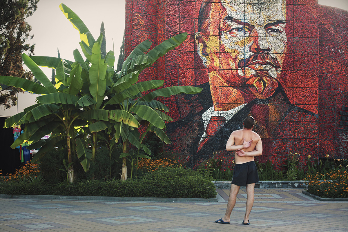 Un mosaico raffigurante Vladimir Lenin a Sochi