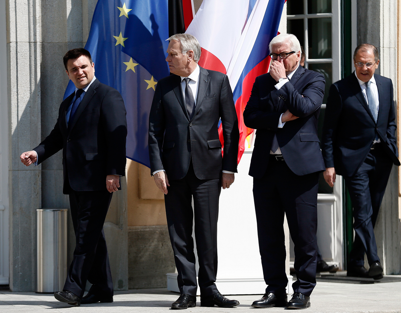 Ukrajinski zunanji minister Pavel Klimkin na srečanju Normandijske četverice.