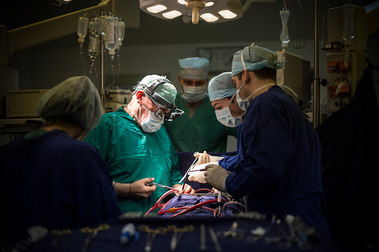 Leo Bokeriya, cardiac surgeon, academician and director of the Bakulev Scientific Center of Cardiovascular Surgery, during a surgical operation. Foreign demand for Russian medicine is growing.