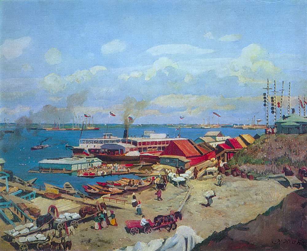 Molo nella città di Volzhskij, 1911