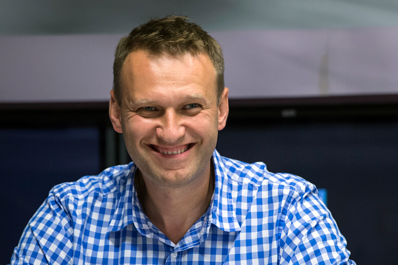 Ruski opozicijski aktivist Aleksej Navalni na radijski postaji Eho Moskvi. Vir: AP