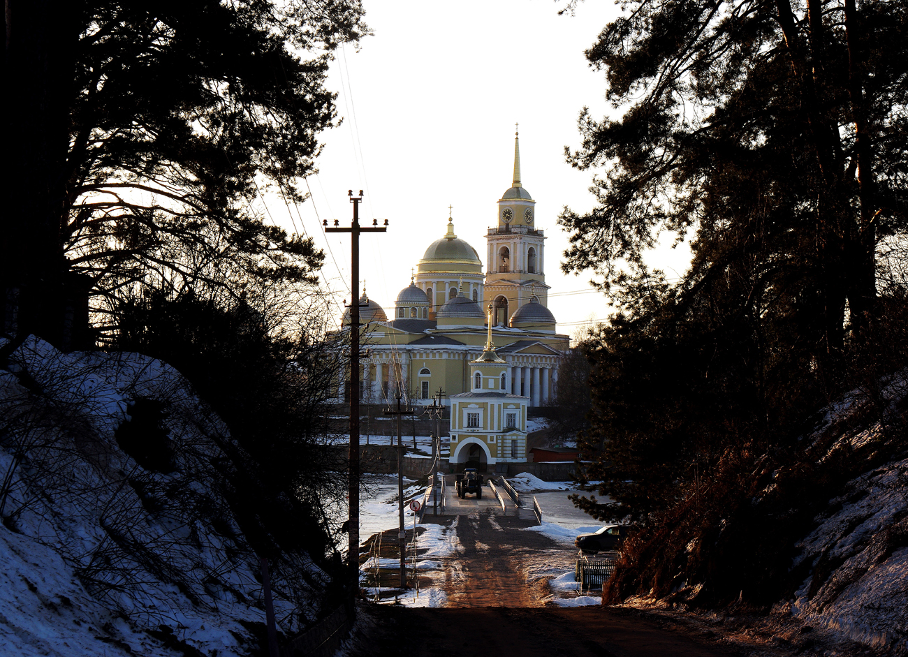 The Nilo-Stolobenskaya Hermitage Russian Orthodox monastery on Lake Seliger