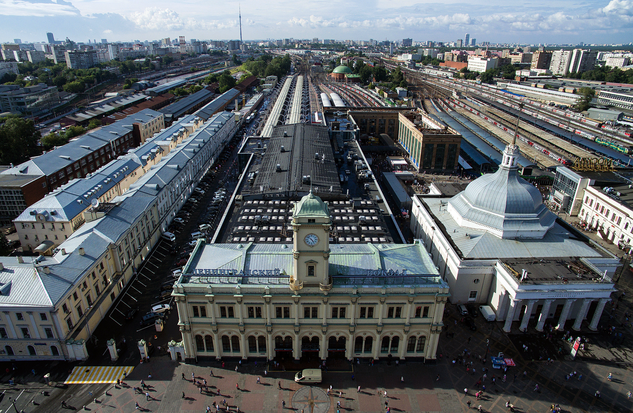 Leningradsky Railway Station in Moscow.