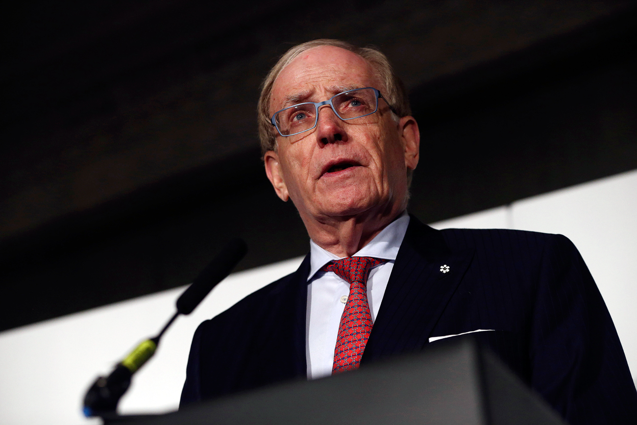 Lawyer Richard McLaren delivers his second and final part of a report for the World Anti-Doping Agency (WADA), at a news conference in London, Britain.
