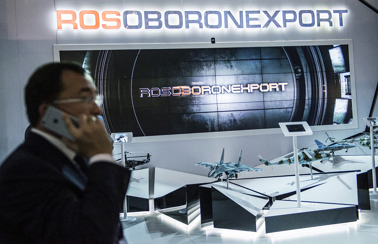 Stand de l'Agence russe d'exportation d'armements Rosoboronexport  