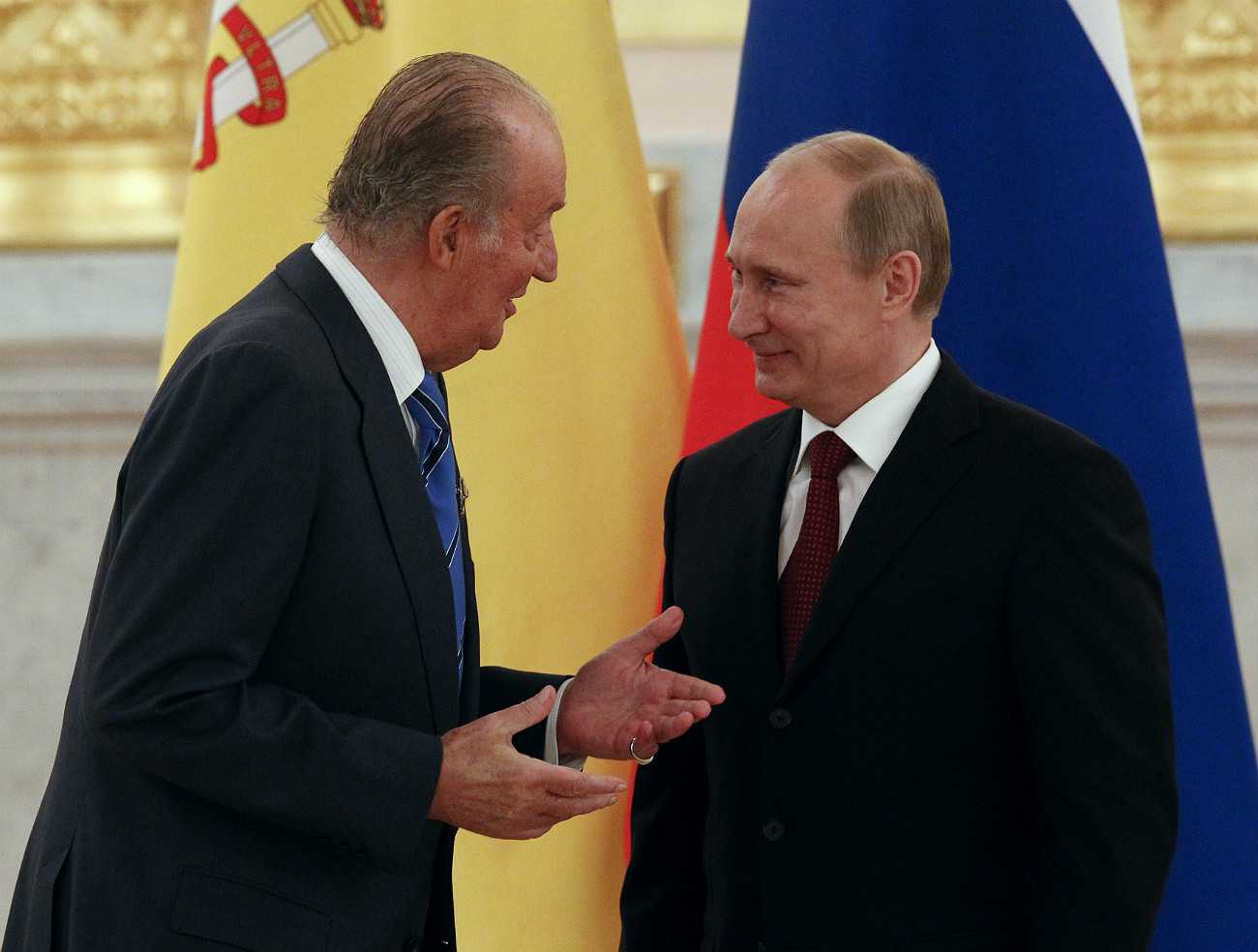 Vladímir Putin con Juan Carlos en el Kremlin.