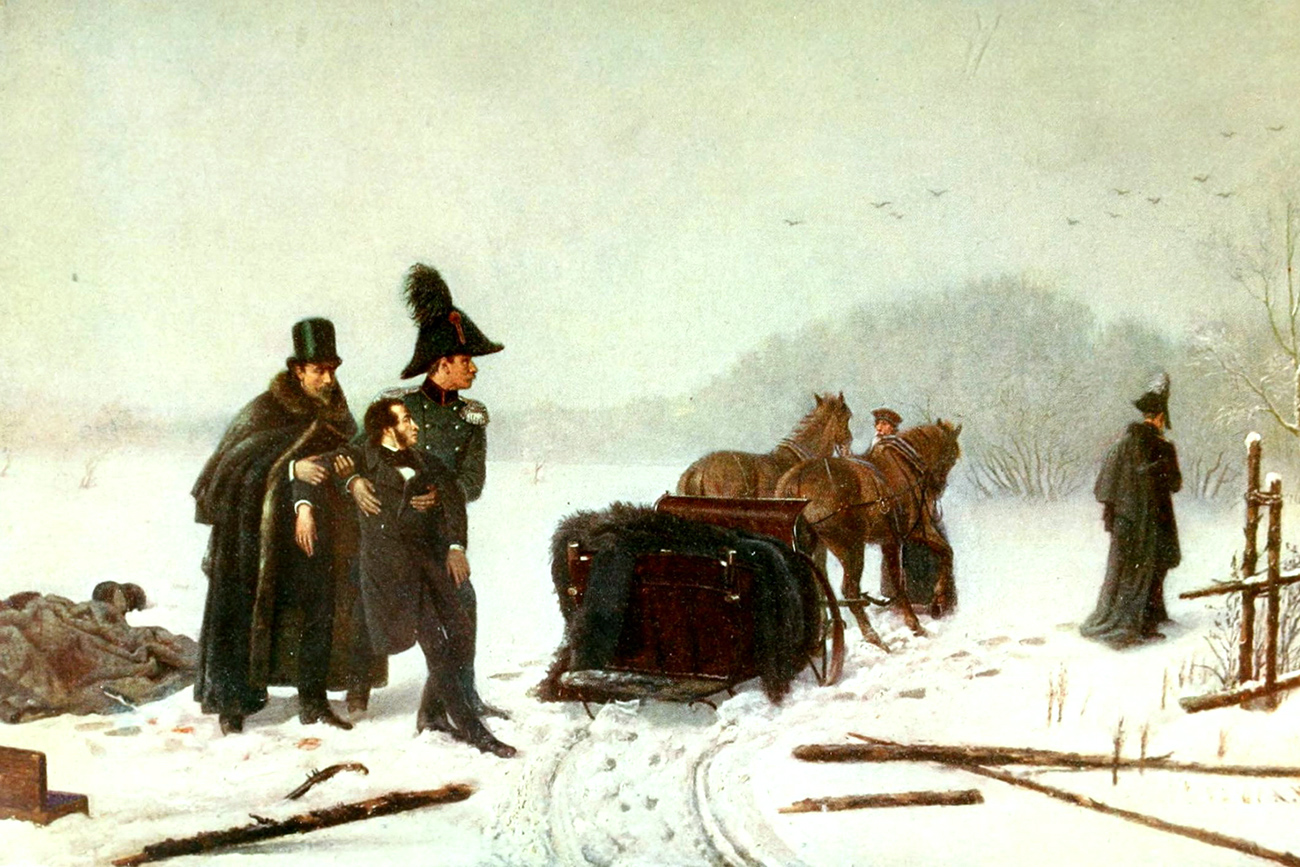 Двобојот на Александар Пушкин и Жорж Дантес, слика од Алексеј Наумов.