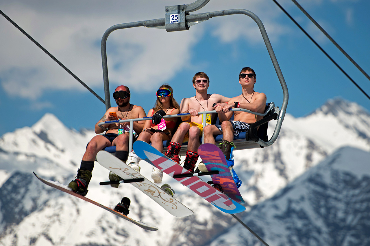 We hope they felt warmer on the slope than during the chilly ride on the chair lift.