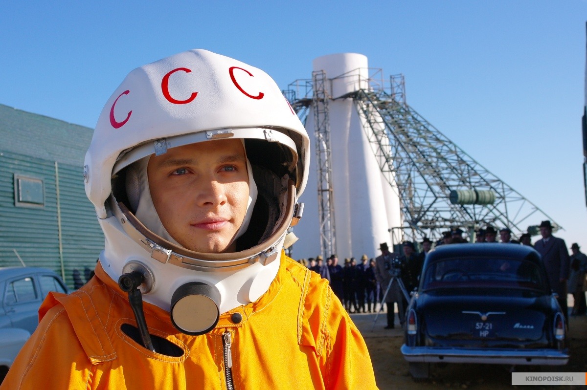 Yaroslav Zhalnin starring Yuri Gagarin in the movie 'Gagarin - First in Space.'