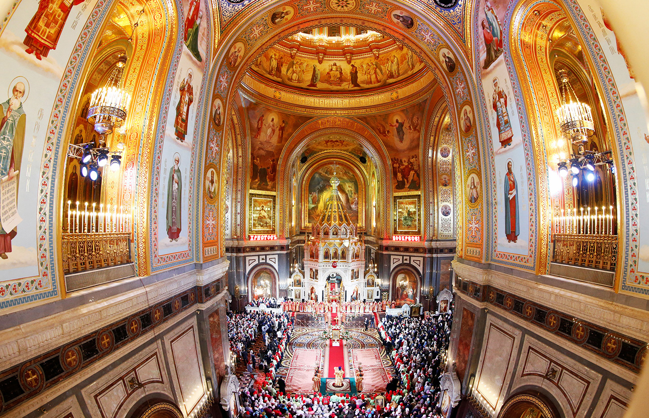 La cathédrale du Christ Sauveur à Moscou. 