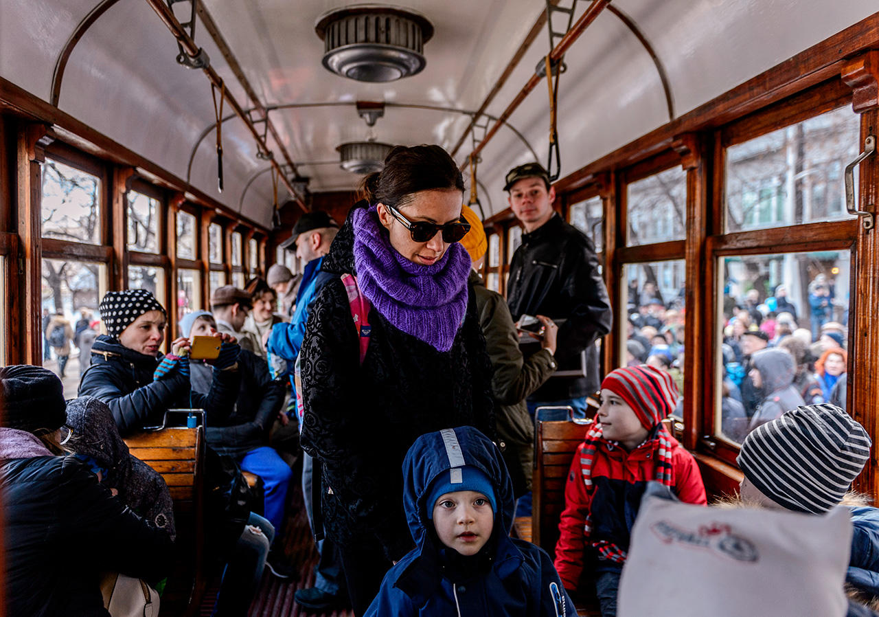 Riding the retro-trams turned passengers' clocks back to the last century.