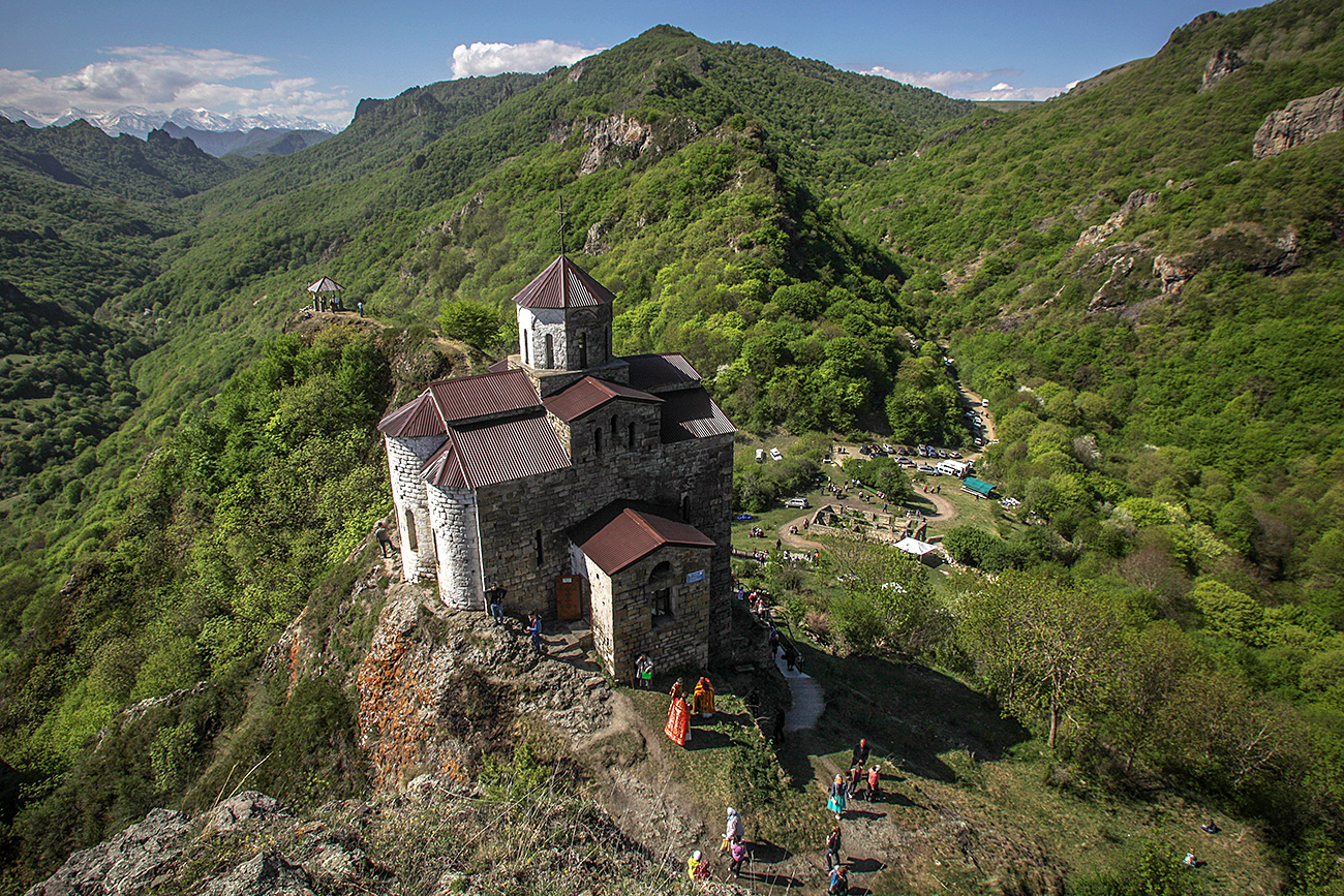 A Shoana Church (the 10th century) outside the village named after Costa Khetagurov in the Karachay-Cherkess Republic.