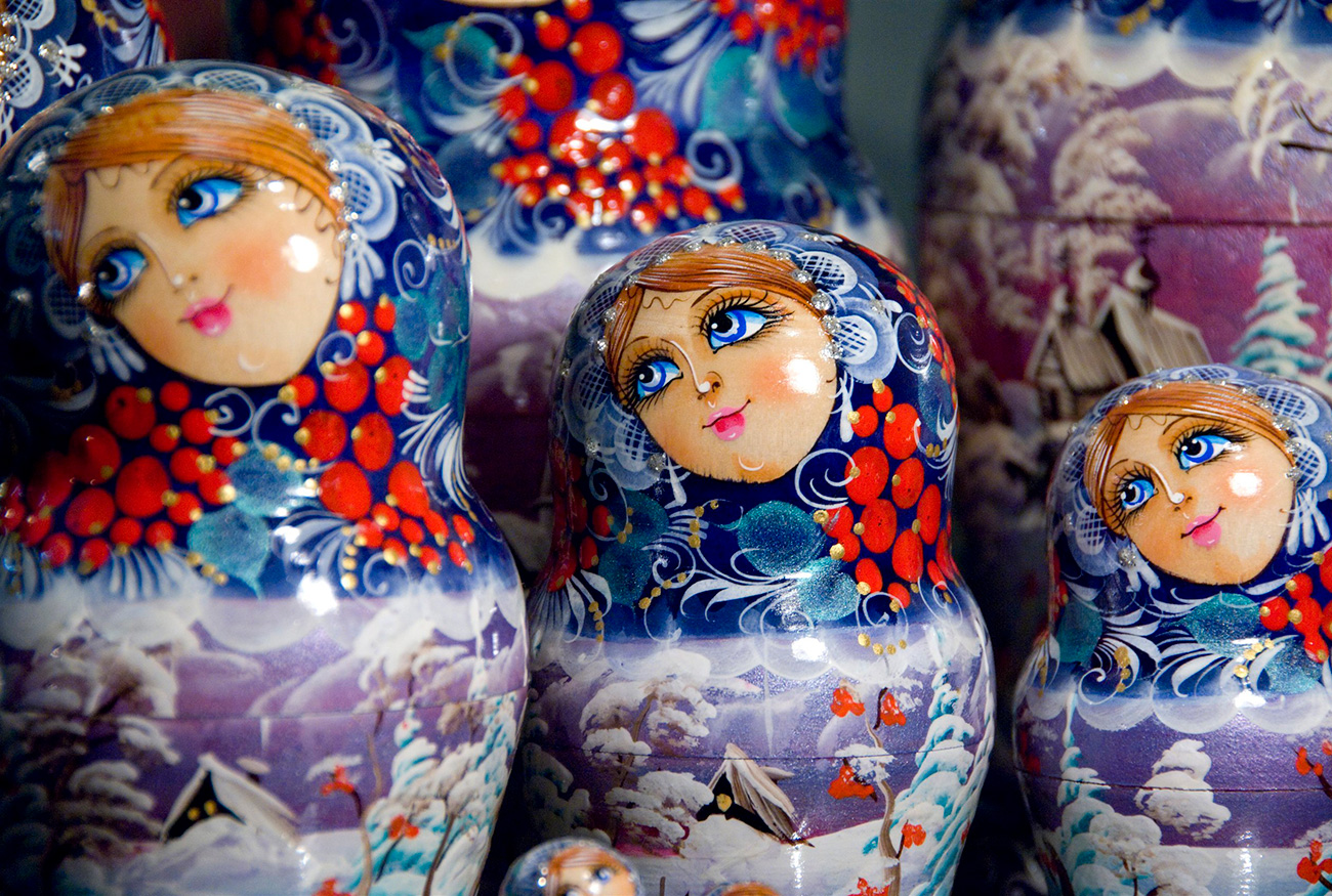Russian souvenir matryoshka dolls.