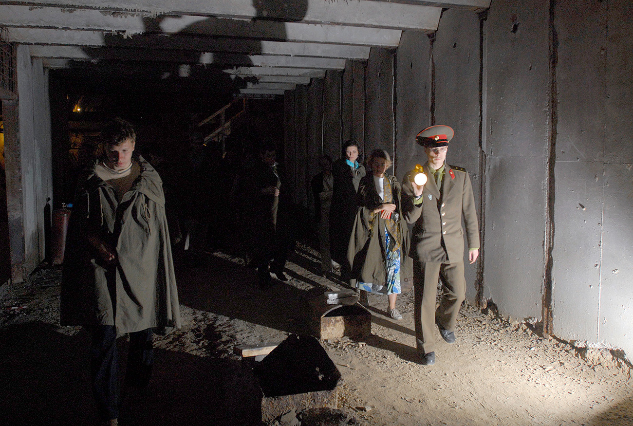 The passageway at the Cold War Museum of the Tagansky Protected Command Point (Former Stalin's Secret Bunker, branch of the Central museum of Armed Forces)