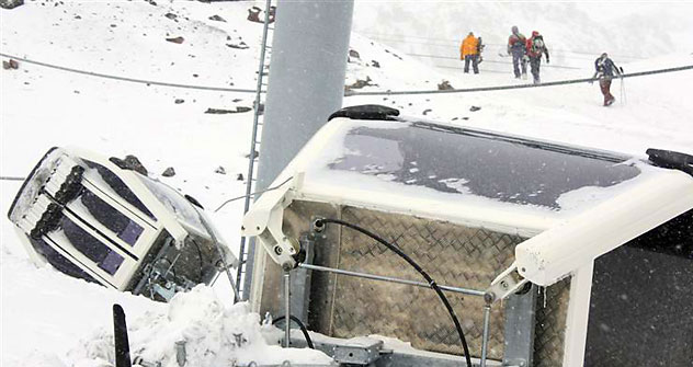 Broken ski lift at the blast site. Source: Reuters
