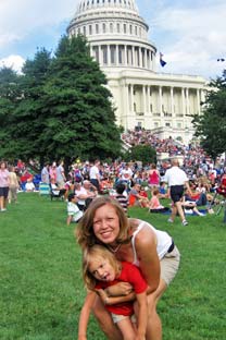 Lara with her daughter Lily at the Capitol