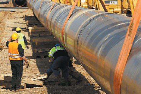 Abril de 2010: la construcción del gasoducto NEL. Foto de Getty Images/Fotobank