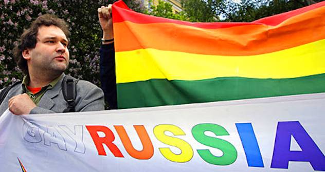 Homosexueller Aktivist in Moskau. Foto: AFP/EastNews