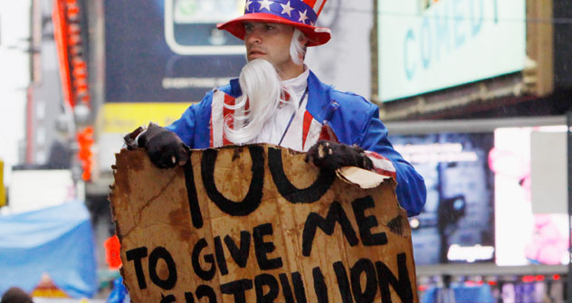 Amerikaner protestieren verkleidetet gegen eine höhere Staatsverschuldung. Foto: Reuters/Vostock photo