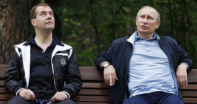 Face value: Mr Medvedev is seen as a democrat and a liberal, and Mr Putin as a conservative supporter of strong government. Source: Reuters