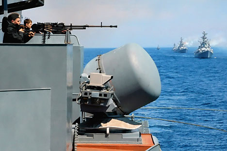 Indra-2007 training drills in the Sea of Japan (East sea).   Source: RIA Novosti