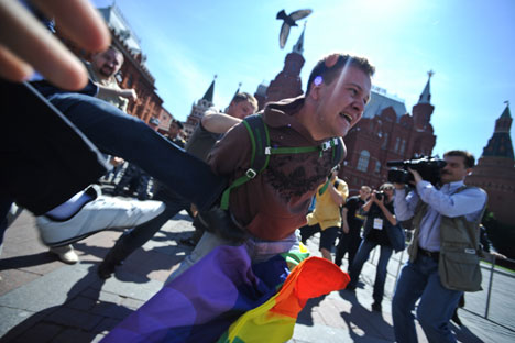 La homosexualidad tiene dificultades para aparecer públicamente en Rusia. Foto de Itar-Tass