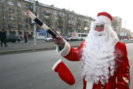 Cold comfort: Ded Moroz inspires the festive spirit. Source: Reuters/Vostock-Photo  