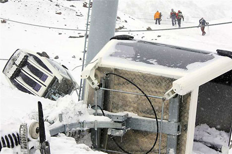 Broken ski lift at the blast site. Source: Reuters