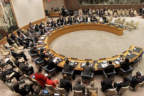 UNO-Sicherheitsrat: Russland will mit seinem Vetorecht eine UN-Resolution zu Syrien verhindern, weil sie zum ähnlichen Militäreinsatz wie in Libyen führen könnte. Foto: AFP_EastNews