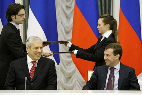 Serbischer Präsident Boris Tadic und russischer Präsident Dmitri Medwedjew. Foto: kremlin.ru