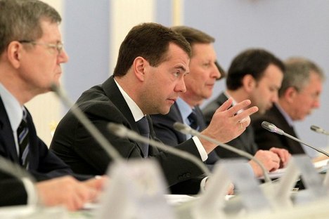 Medwedjew bei der Sitzung des Korruptionsbekämpfung-Rates. Foto: kremlin.ru