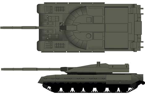 Protótipo de tanque com plataforma unificada Ilustração: btvt.narod.ru